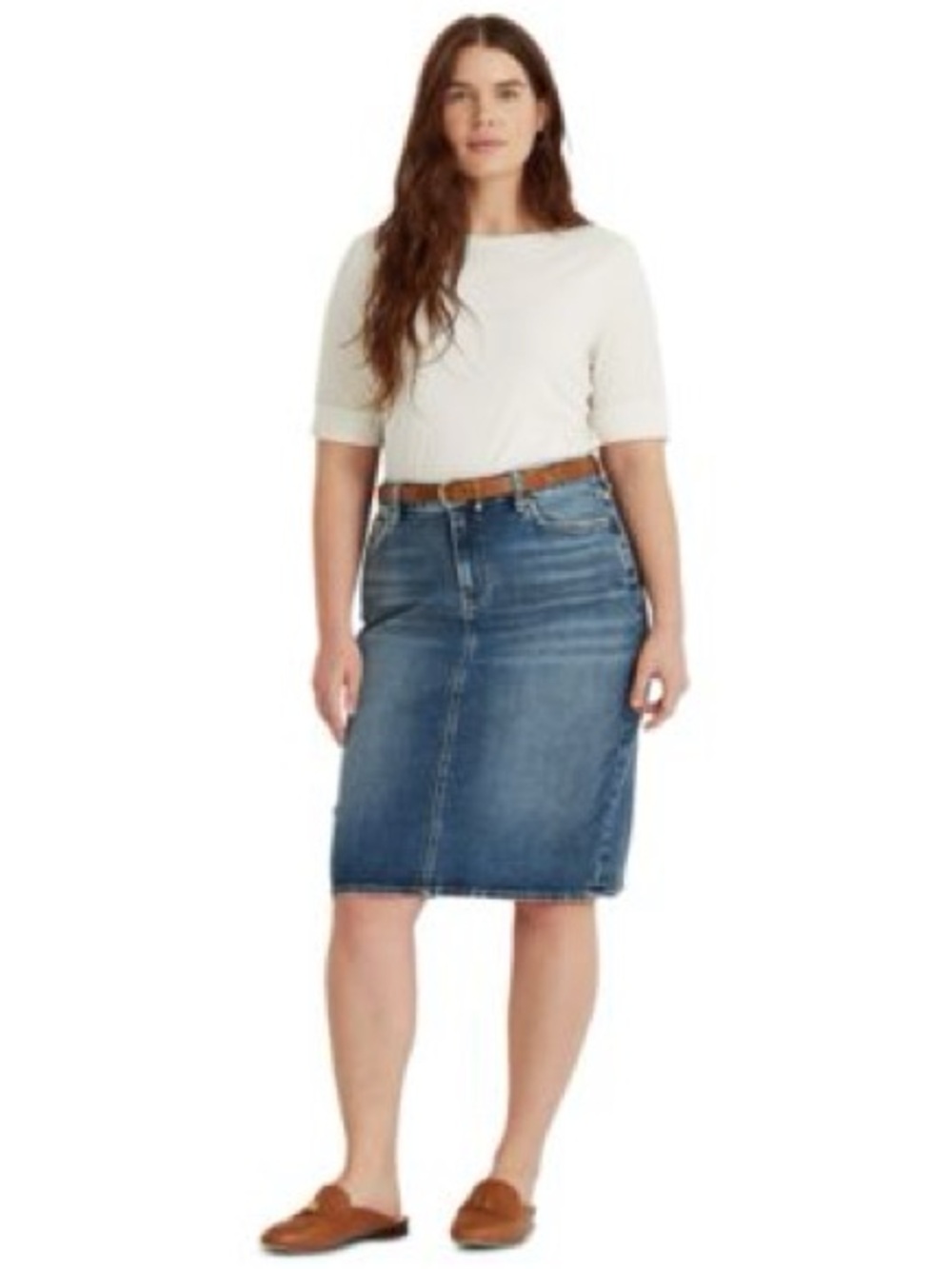 Lauren Ralph Lauren Denim midi denim skirt